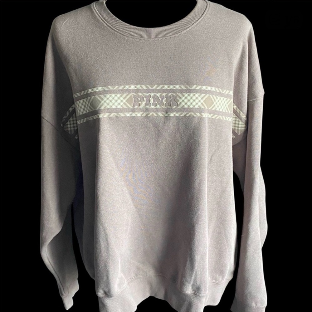 NWT-VICTORIAS SECRET-PINK-TAN SWEATSHIRT-WOMENS SIZE XXL